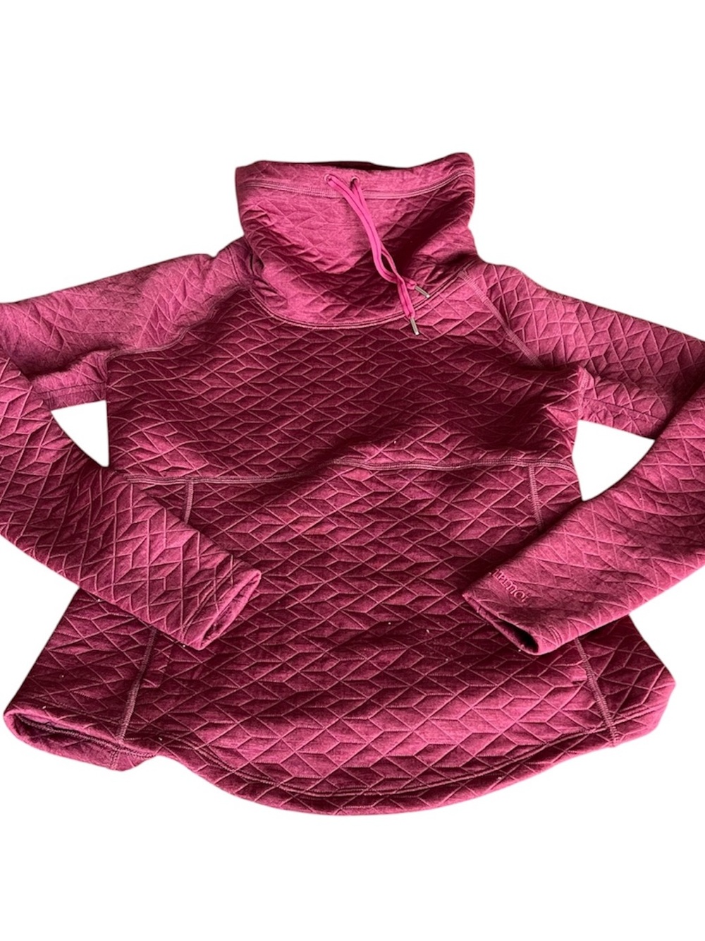 Marmot Burdundy Quilted Funnel Neck Pullover
